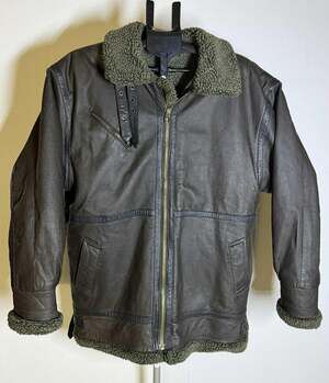 CHARLES KLEIN Mens Brown 100%Leather Coat